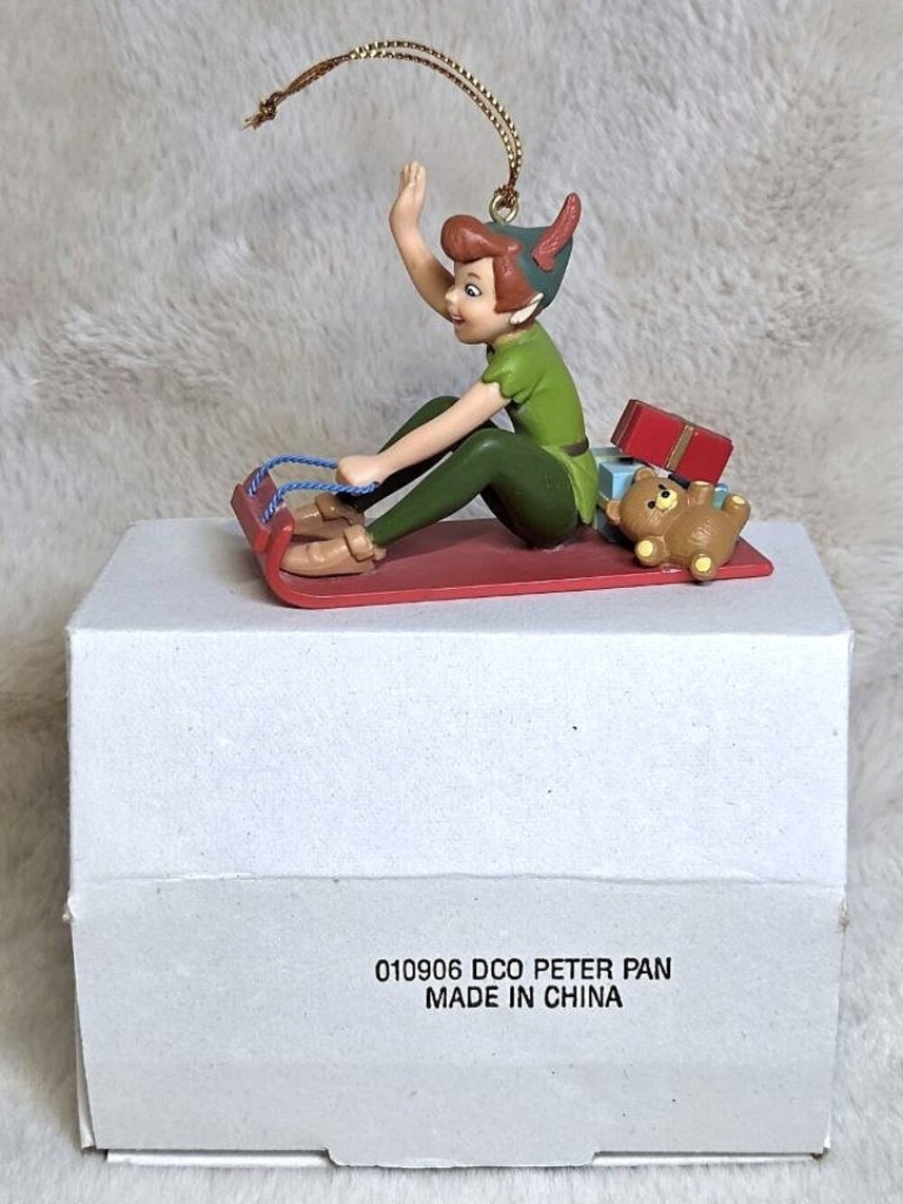 Vintage Disney Grolier Christmas Magic Ornament "Peter Pan" W/ Box